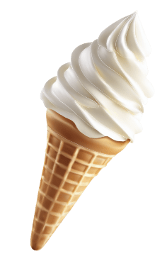 χωνάκι παγωτό με παγωτό μηχανής