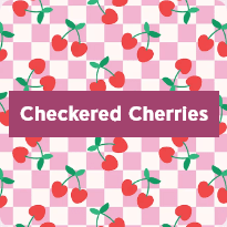 Συλλογή σχολικών ειδών με σχέδιο Checkered Cherries