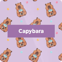 Συλλογή σχολικών ειδών με σχέδιο Capybara