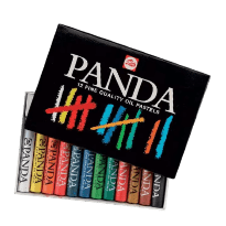Κουτί με 12 παστέλ λαδιού Panda Fine Quality Oil Pastels σε διάφορα χρώματα ιδανικά για παιδιά