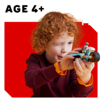 a person playing with a toy lego and age indicator