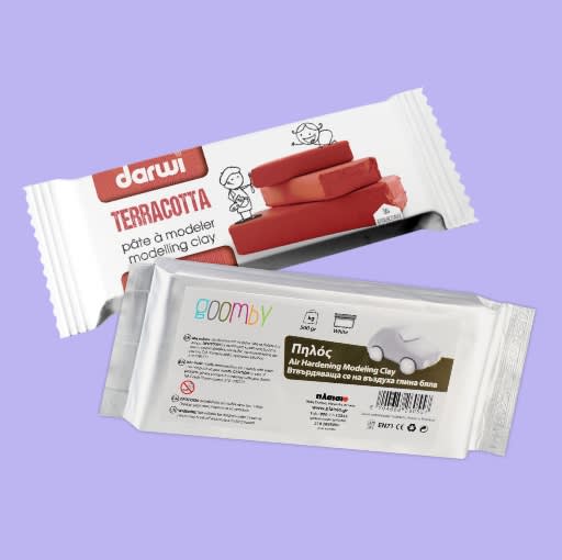 Πακέτα πηλού μοντελισμού: Darwi Terracotta και Goomby Air Hardening Modeling Clay λευκό, ιδανικά για χειροτεχνίες 
