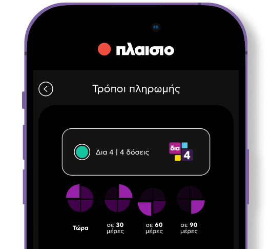 Smartphone που δείχνει πληρωμή με Δια4