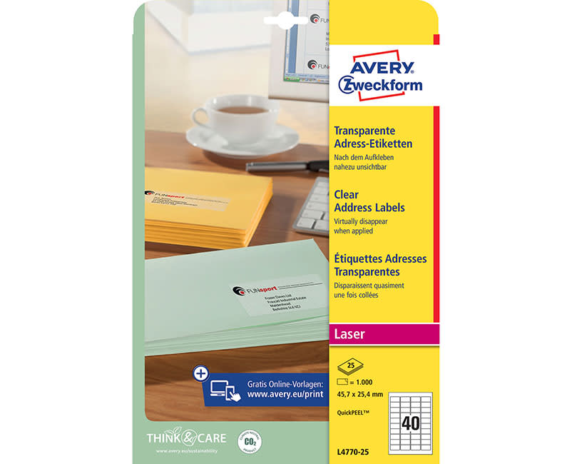 Ετικέτες Διαφανείς Α4 L4770-25 ( 45.7 x 25.4 mm )