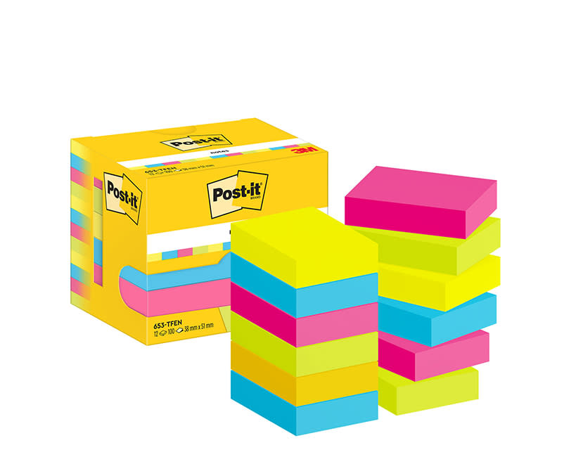 Post-it Αυτοκόλλητα Χαρτάκια 653-TFEN 38 x 51mm 12 μπλοκ