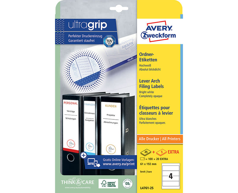 Ετικέτες Κλασέρ Α4 L4761-25 ( 192 x 61 mm )