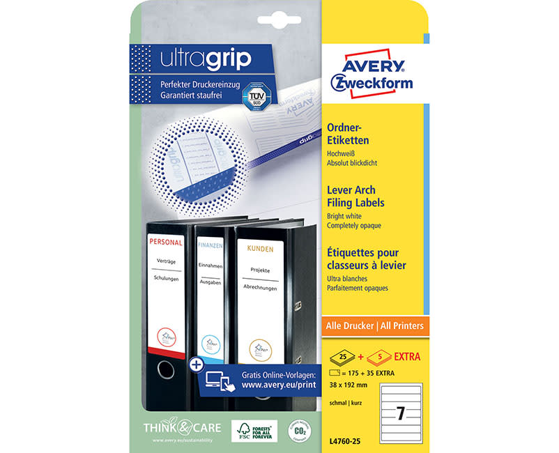 Avery Zweckform Ετικέτες Κλασέρ Α4 L4760-25 ( 192 x 38 mm )