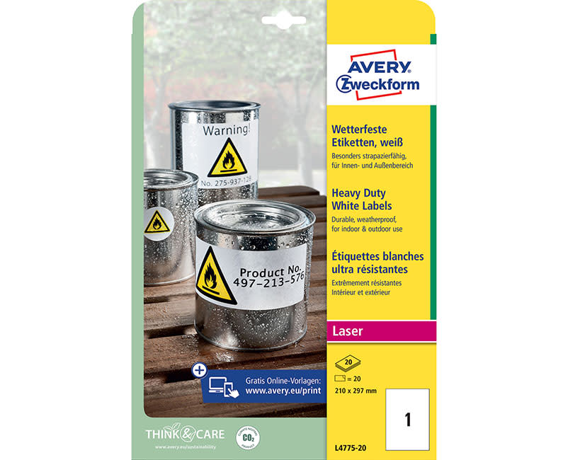 Avery Zweckform Ετικέτες Heavy Duty Α4 L4775-20 ( 210 x 297 mm )