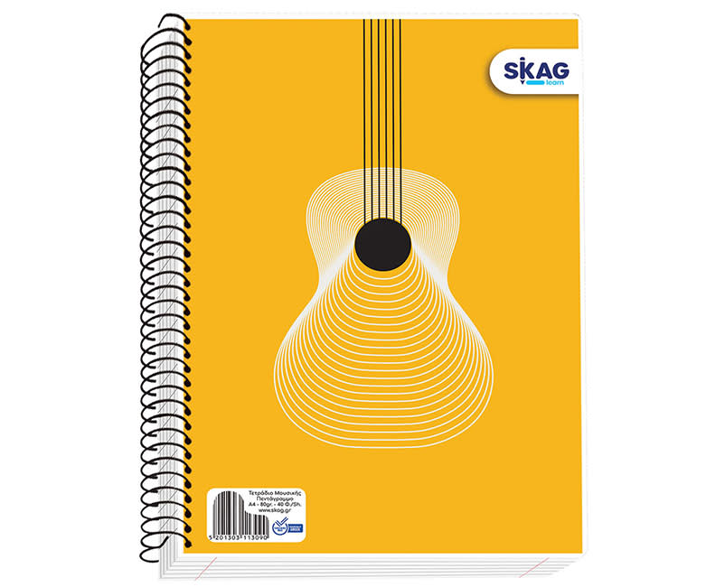 Skag Τετράδιο Μουσικής Σπιράλ Α4 40 Φύλλων