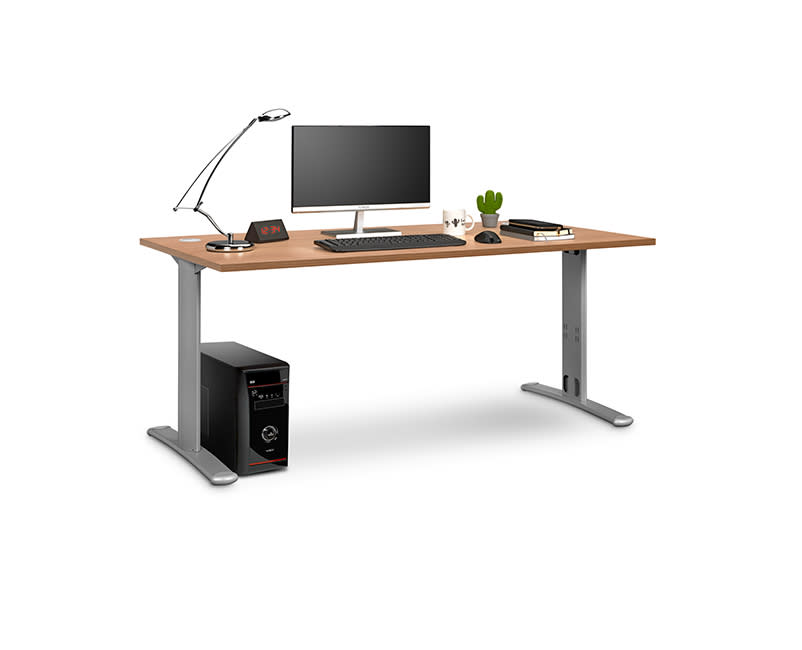 Desk 160Χ80 Industrial Walnut grey legs