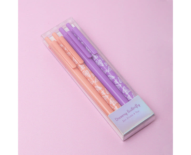 ΣΕΤ ΣΤΥΛΟ PURPLE WINGS 4 ΤΕΜ.SENTIO