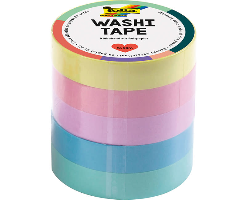 WASHI TAPE PASTEL 5*5M FOLIA