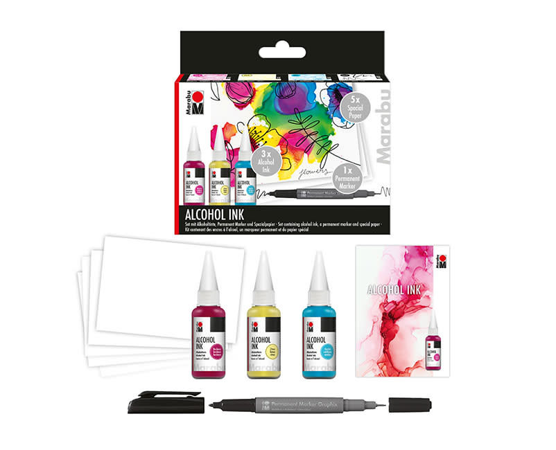 ALCOHOL INK 3*20ML FLOWERS MARABU