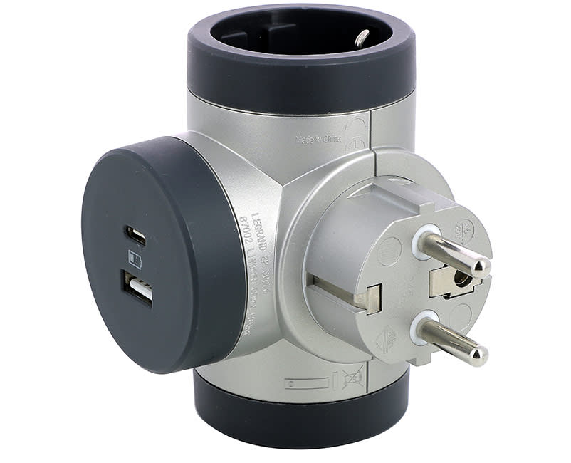 Legrand Πολύπριζο 2 Θέσεων Σούκο USB A+C at glance