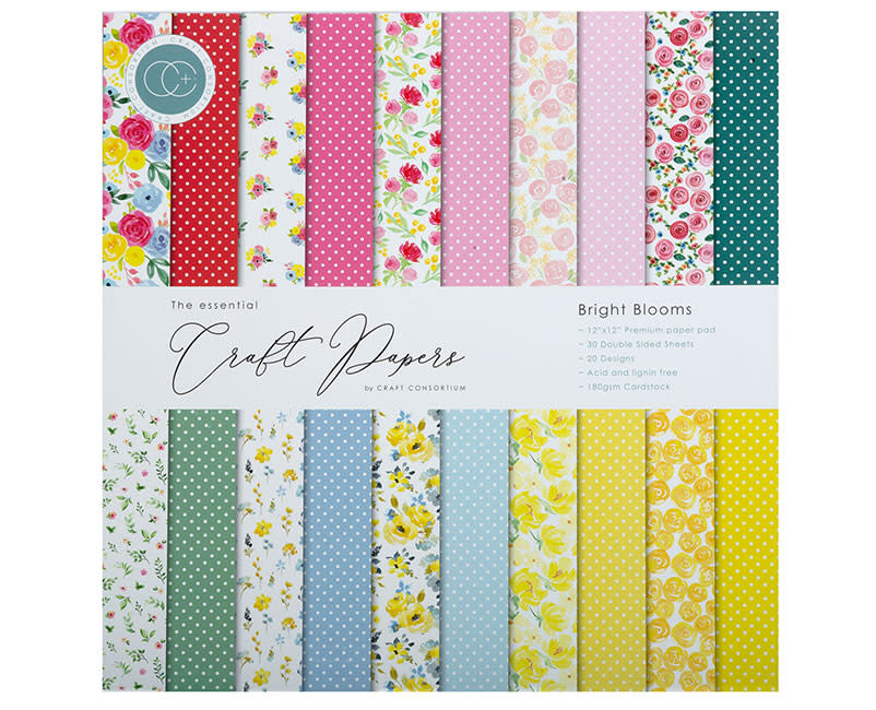 CRAFT PAPER PAD BRIGHT BLOOMS  30 ΦΥΛΛΑ