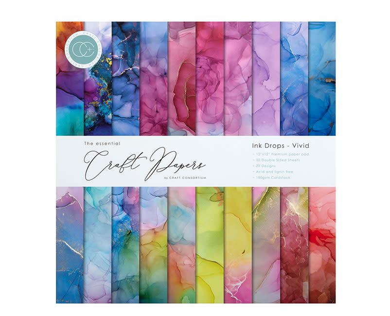 CRAFT PAPER PAD INK DROPS VIVID 30 ΦΥΛΛΑ