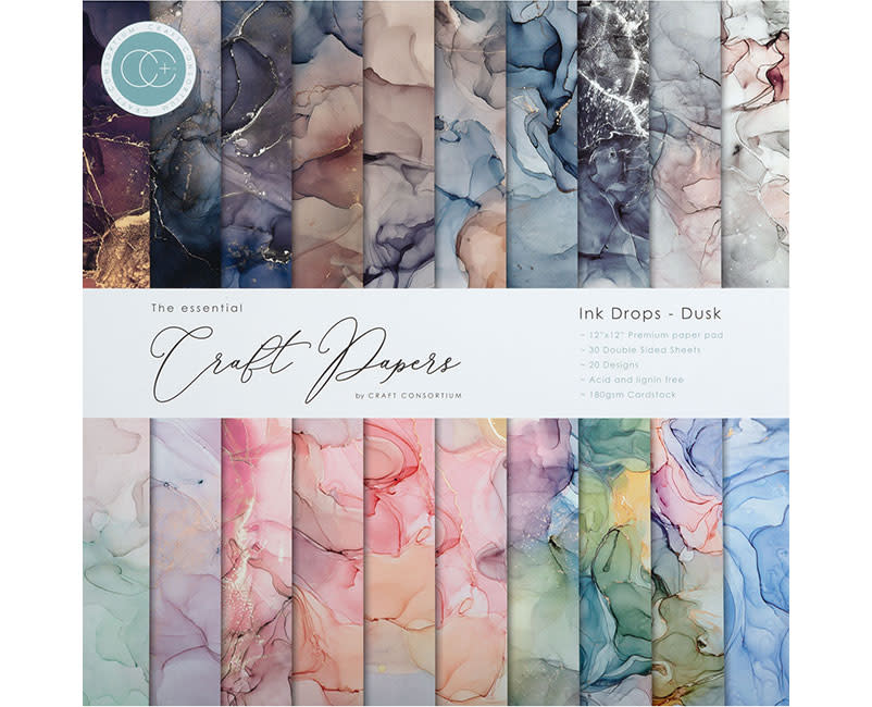 CRAFT PAPER PAD INK DROPS DUSK 30 ΦΥΛΛΑ