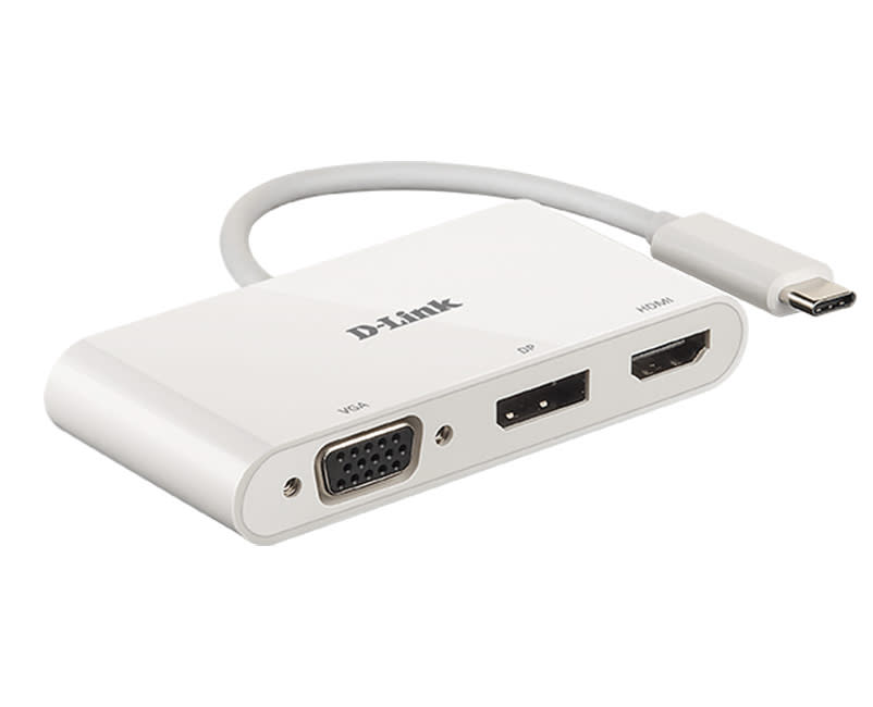 D-Link 3 in 1 USB C to HDMI/VGA/DisplayP at glance