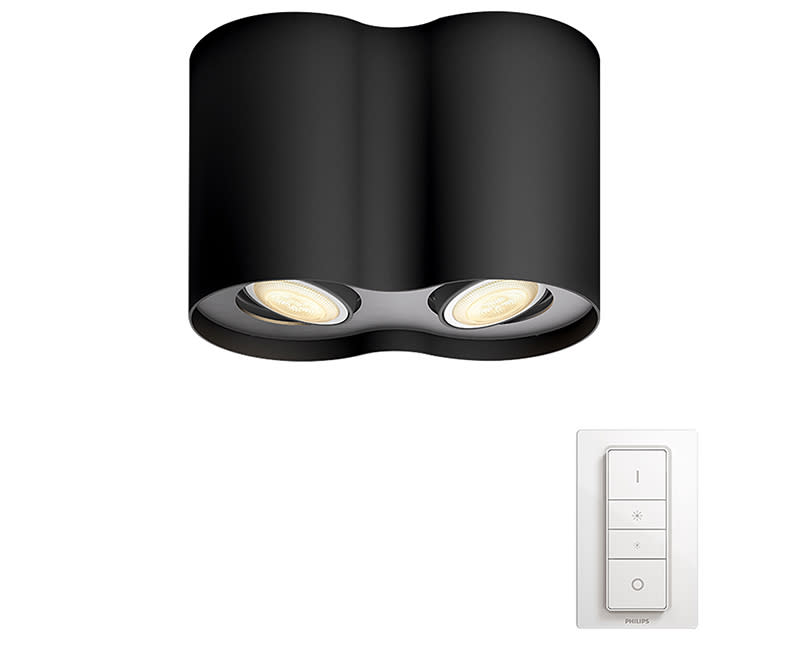 Pillar Hue plate/spiral black 2x5W 230V at glance