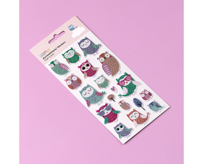 ΑΥΤΟΚΟΛΛΗΤΑ OWL LOVE GOOMBY