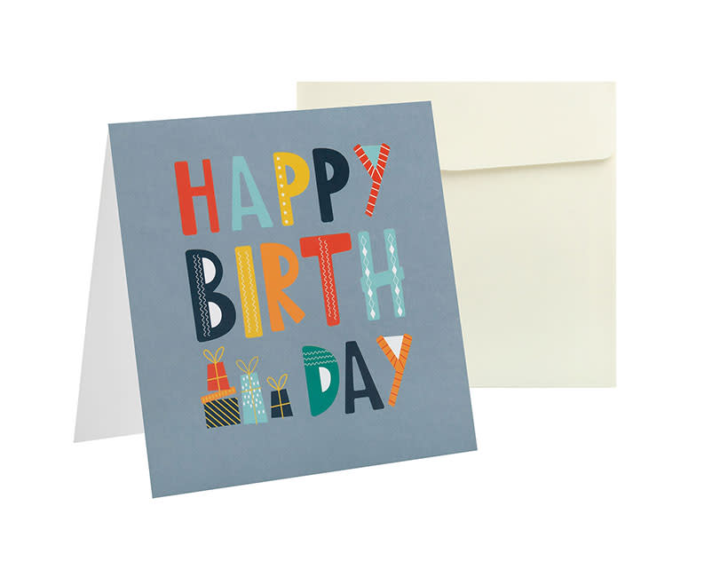 ΕΥΧΕΤΗΡΙΑ ΚΑΡΤΑ HAPPY B-DAY ΓΚΡΙ SENTIO