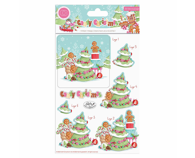 3D DECOUPAGE CANDY CHRISTMAS CRAFT