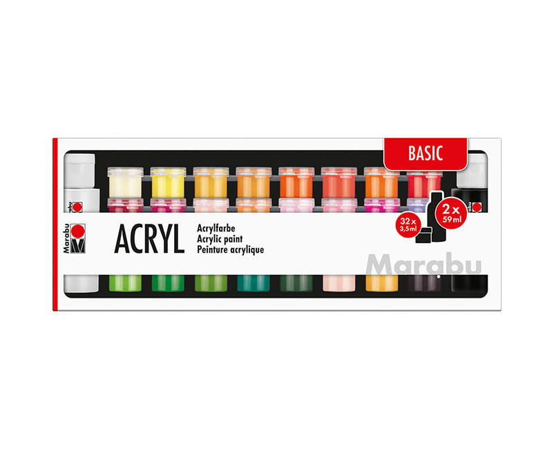 ΣΕT ΑΚΡ ΧΡΩΜ BSIC 32*3,5ML&2*59ML MARABU