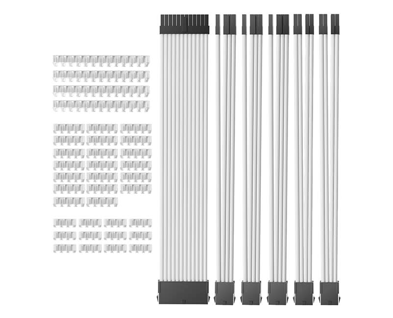 AsiaHorse 6Kit Sleeved PSU Ext. Cable WT