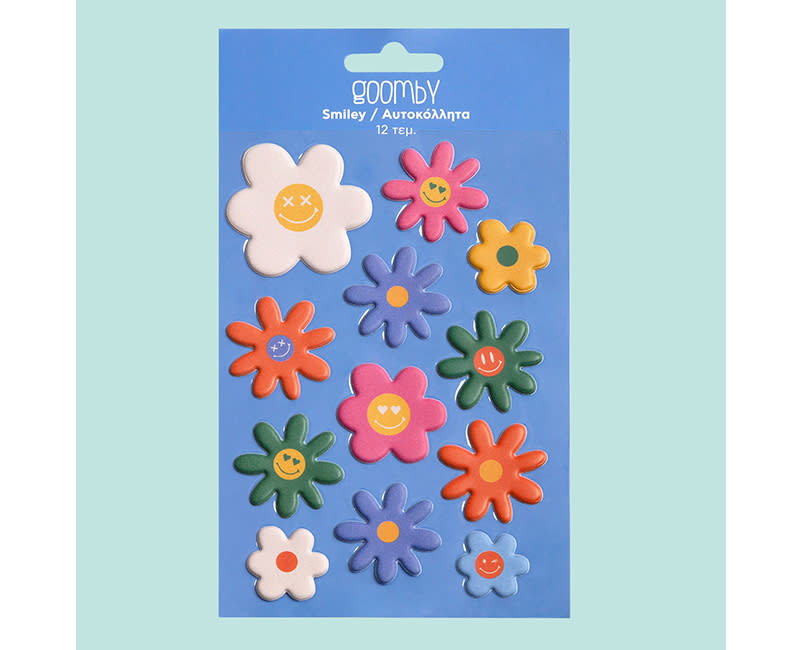 ΑΥΤΟΚΟΛΛΗΤΑ SMILEY 12ΤΕΜ. GOOMBY