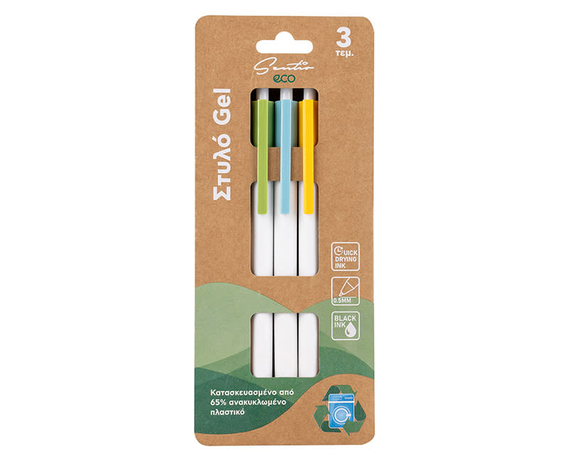 ΣΕΤ ΣΤΥΛΟ GEL 3ΤΕΜ ECO SENTIO
