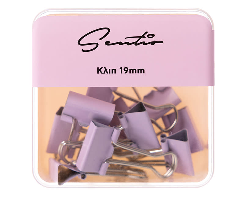 KΛΙΠ 19ΜΜ PASTEL ΜΩΒ 10ΤΕΜ SENTIO