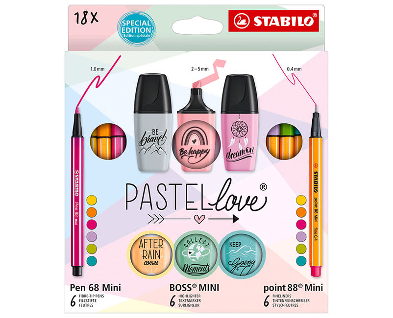 ΣΕΤ PASTEL LOVE 18ΤΕΜ STABILO