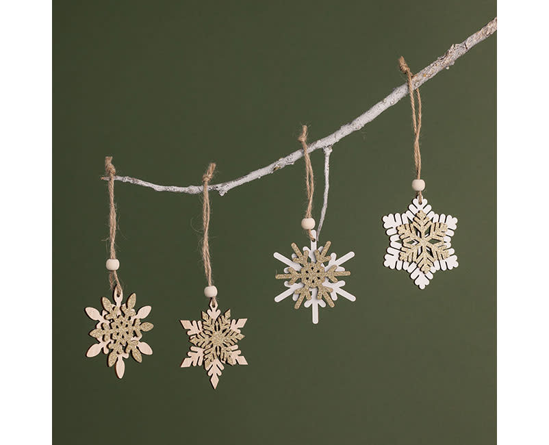 Σετ Χριστ.Ξύλ. Στολ. Νιφάδες 4τμχ Sentio