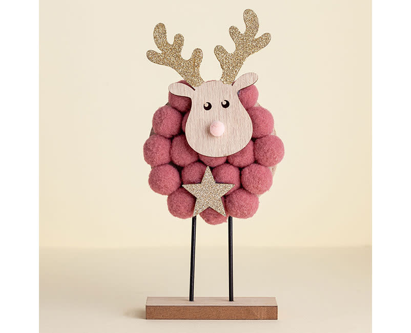 Ξύλινο Διακοσμητικό Fluffy Τάρανδος