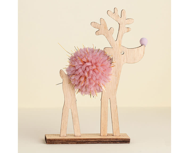 Ξύλινο Διακοσμητικό Ροζ Τάρανδος Sentio