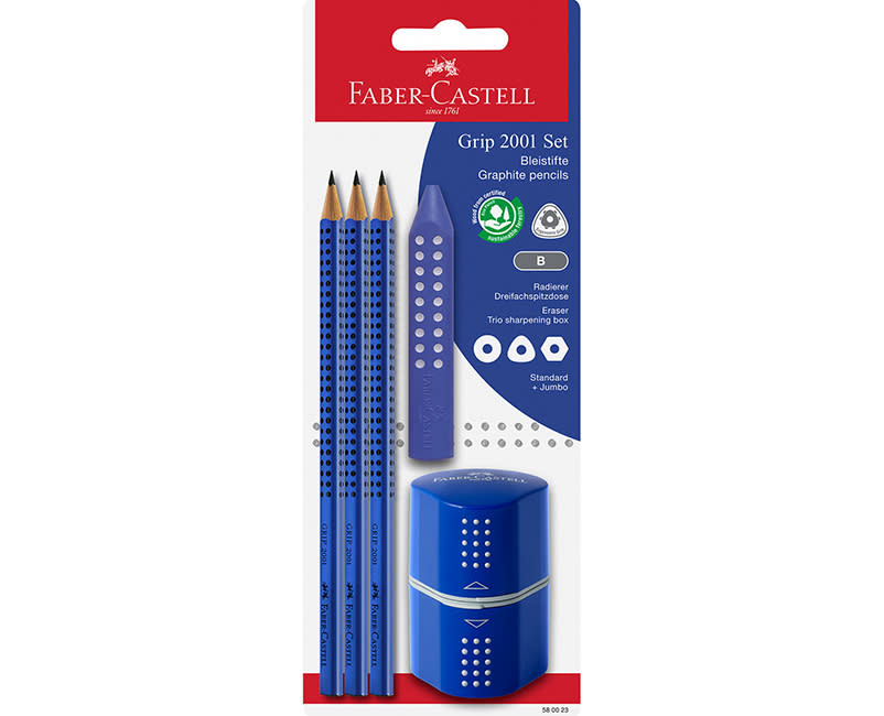 ΜΟΛ.GRIP 2001 3ΤΕΜ.+ΓΟΜΑ+ΞΥΣΤΡΑ ΜΠΛΕ FAB