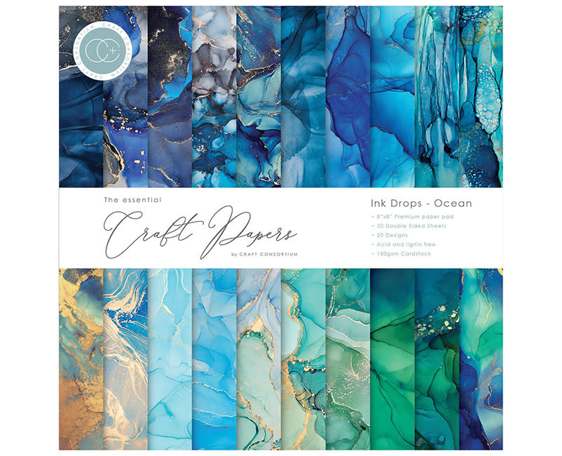 CRAFT PAPER PAD INK DROPS OCEAN 30 ΦΥΛΛΑ