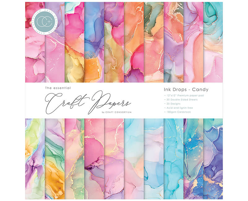 CRAFT PAPER PAD INK DROPS CANDY 30 ΦΥΛΛΑ