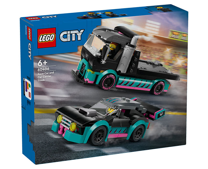 Race Car And Car Carrier Truck 60406