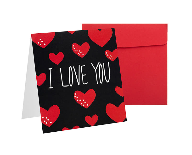 Sentio Ευχετήρια Κάρτα I Love U Μαύρη