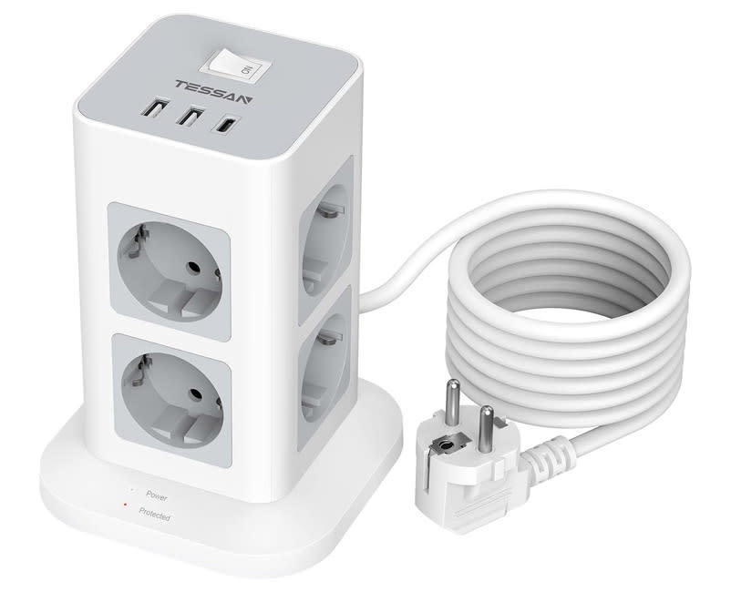 TESSAN 11-in-1 Tower Surge Protector