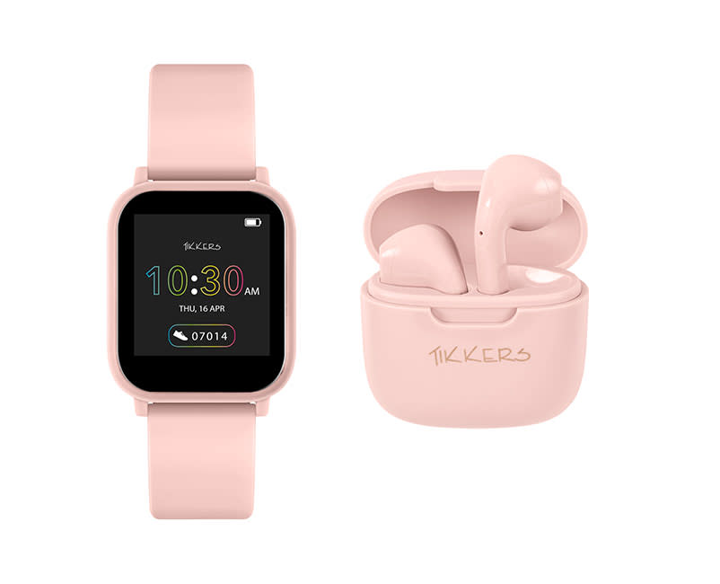 Tikkers Smart Watch Pink+Earbuds