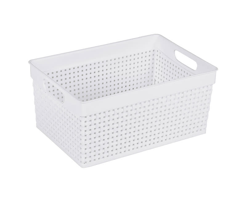 ΚΑΛΑΘΑΚΙ ΠΛΑΣΤΙΚΟ RATTAN ΛΕΥΚΟ