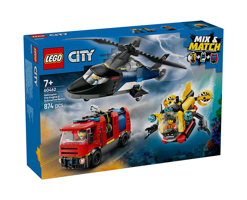 60462 Συλ Με Ελικ,Πυροσβ Φορτ&Υποβρ Lego