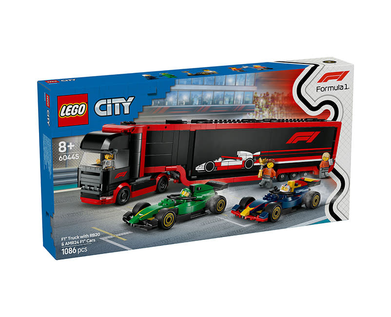 60445 F1® Truck with RB20 & AMR24 F1Lego