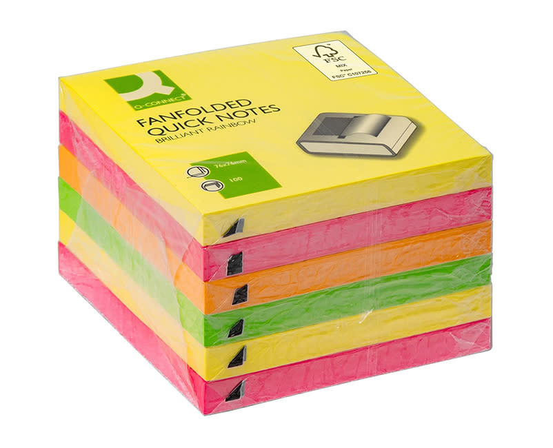 Ζ NOTES 76x76mm 6x100SH Q-CONNECT RAINBO