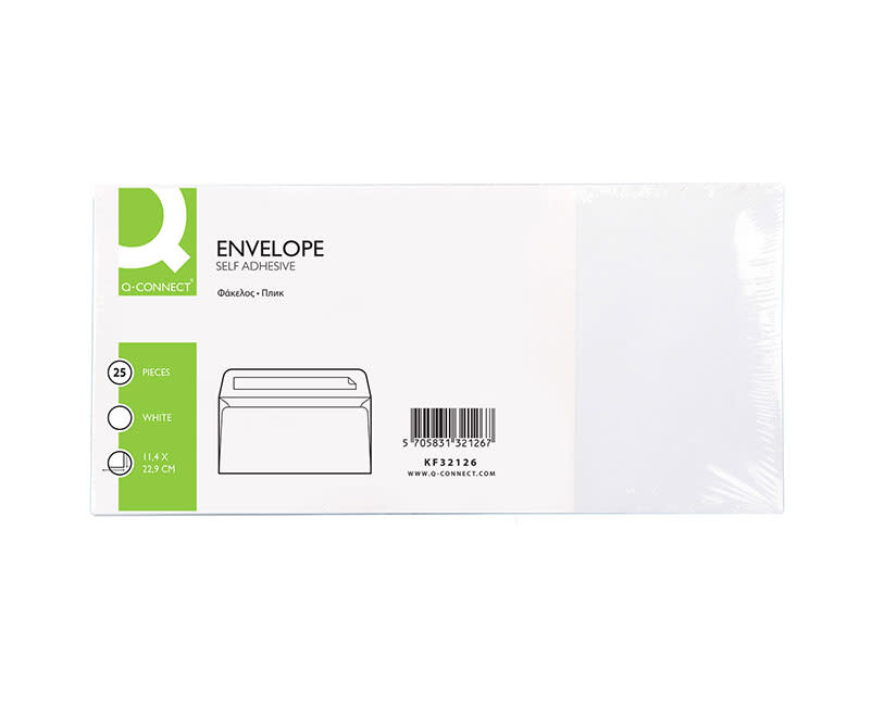 Q-Connect Φάκελος Αλληλογραφίας 11.4 x 22.9 cm 25 Τεμ.