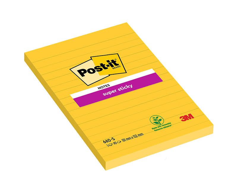 Post-it Αυτοκόλλητα Χαρτάκια Super Sticky 660-S 102 x 152mm