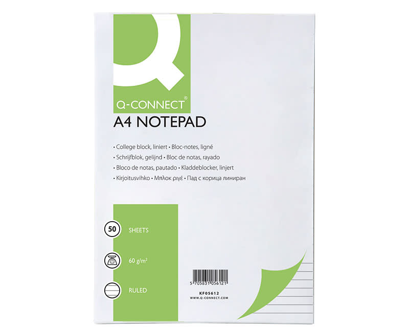 Q-Connect Μπλοκ με Εξώφυλλο Ριγέ A4 50Φ