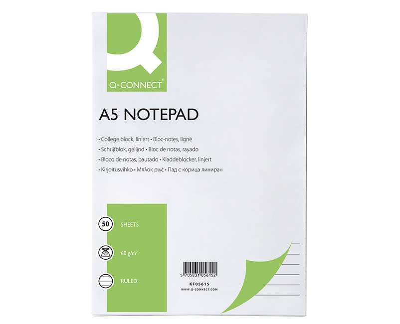 Q-Connect Μπλοκ με Εξώφυλλο Ριγέ A5 50Φ